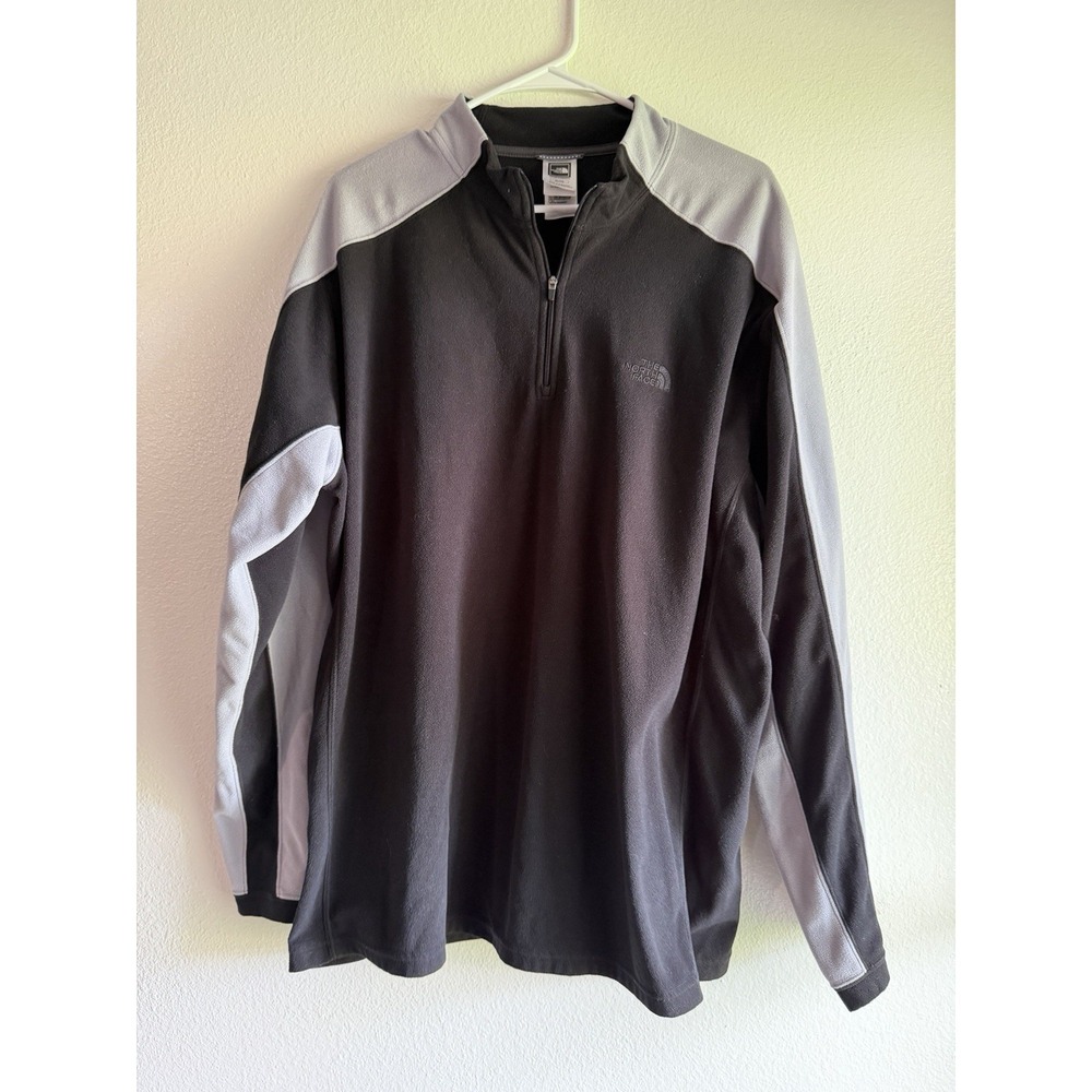 North Face Pullover Warm Fleece 1/4 Zip Black and Gray Men's Size XL
